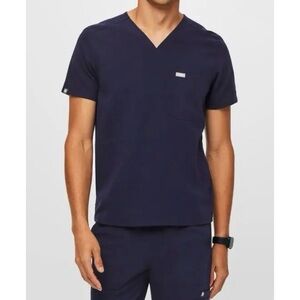 FIGS Navy Blue Chisec Three Pocket Scrub Top
